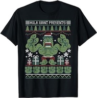 Avengers Hulk Want Presents Holiday Print T-Shirt