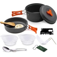 Portable Outdoor Cooking Set Emergency Cookware Pot Cassette Stove Camping Pot Cooking Pot Outdoor G