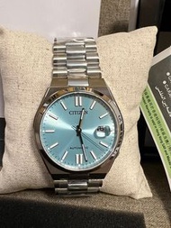 Citizen 星辰錶： 全新 行貨 私人收藏品 未改帶 有單有保養 40mm 透底 Automatic 自動錶 Tiffany Blue NJ0151-88M