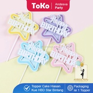 HBD Star Cake Topper / HBD Star Birthday Cake Decoration / HBD Star Cake Decoration Cake Topper