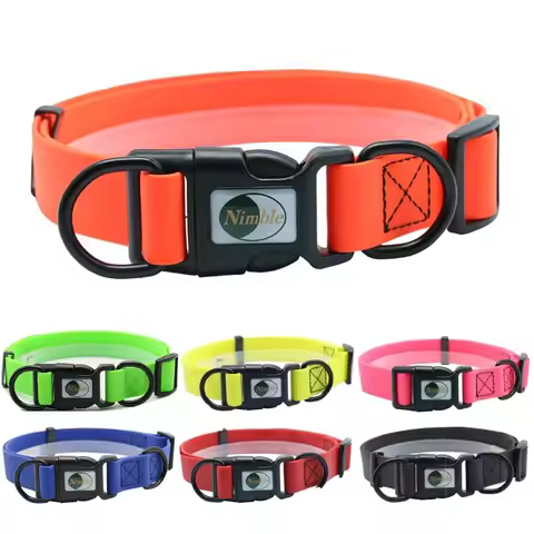 No Pull Pet Dog Collar PVC Waterproof Cat Collar 7 Colors Anti Dirty Easy To Clean For Big Small Dog