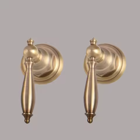 Antique Brass Wall Mounted Deck Mounted Single Handle Faucet Control Valve Stopcock Tap G1/2 Male x