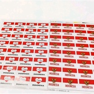 MERAH Red and White Cheek Sticker - I Love Box, Bright Color, Size 2.5cm x 4cm
