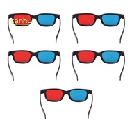 5Pcs Black Frame Red Blue 3D Glasses 3D Dimensional Home Theater Glasses for Dimensional Anaglyph Mo