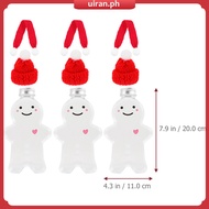 3 Sets Christmas Party Supplies Bottle Containers for Drinks Gingerbread Man Juices Bottles with Cap