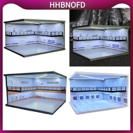 [hhbnofdmz] 1/64 LED Parking Diorama Display Case, Double Layer, Display with Realistic