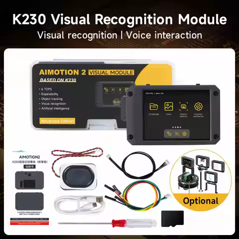 Yahboom K230 AI Vision Module with 2MP Camera and 2.4-inch HD Touch Screen Adopting Kendryte K230 Ch