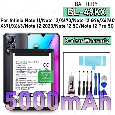 100% New Zero Cycle BL-49KX Battery For Infinix Note 11/Note 12/Note 12 5G/Note 12 Pro 5G/Note 12 20