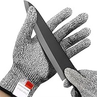 Garden gloves Nitrile Dipped Cut-Proof Gloves, Industrial Stab-Resistant Gloves HPPE Gardening Gloves, Kitchen Safety Gloves (Gray) (Size : M)
