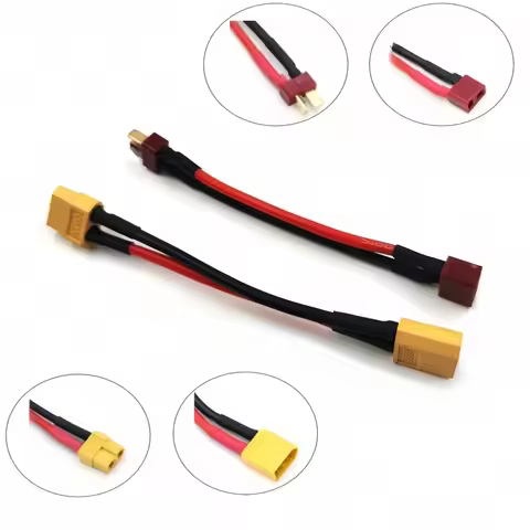 Deans T plug/XT60 Female to Male XT60/T Connector Adapter 100mm 14AWG Extension Cable Leads Adapte F