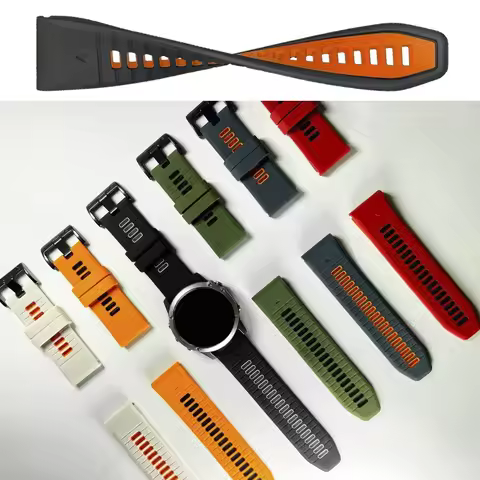 26mm 22mm Silicone Watch Strap For Garmin Instinct 3 45 50mm Fenix E 8 7X 7 Pro 6X 6 Pro Smart Watch