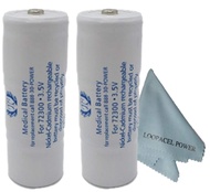 2 Titon 72300 Replacement Battery for Welch Allyn 72300 3.5V with Loopacell Cloth