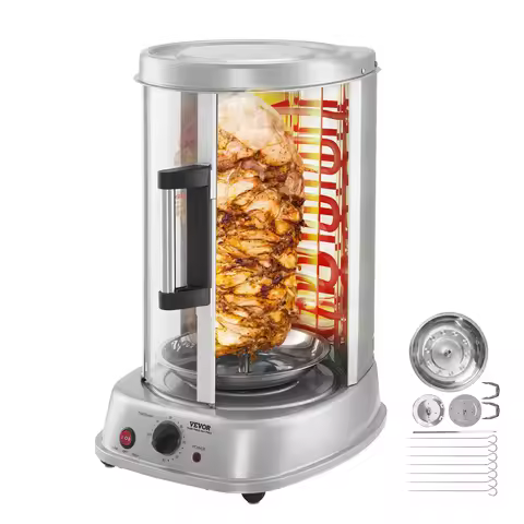 SucceBuy Shawarma Grill Machine Vertical Chicken Shawarma Cooker Machine Electric Stainless Steel Br