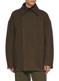 THE VIRIDI-ANNE DOUBLE BUTTON ROW COTTON SHORT COAT