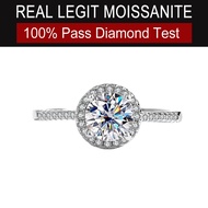 Halo Round Setting Moissanite Ring s925 Sterling Silver 0.5ct 1ct 2ct Luxury Round White D Color Rin