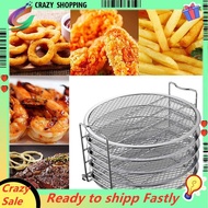 1 Piece 5-Layers Air Fryer Rack Stainless Steel Stackable Grid Grilling Rack Replacement Accessories