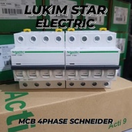 MCB IC60N SCHNEIDER 40A/50A/63A 4PHASE 4 Phase 4P MCB Schneider IC60N