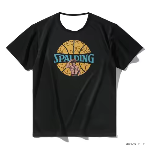 2026 One Piece Ace X Spalding Basketball Print Quick Dry T Shirt Men Sport Running Gym Breathable An