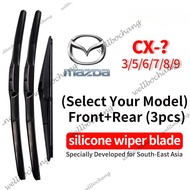 (Front+Rear 3pcs) Mazda CX-Series wiper blade Rain Wiper Kit for (Select Model) CX3 CX30 CX5 CX60 CX