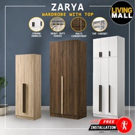 Livingmall Zarya Series 2/3 Doors Tall Wardrobe with Top Cabinet In 14 Models