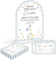 Baby Shower Games - Goose Guess How Many Candies Are in the Jar Game, 1 Arch Acrylic Sign and 50 Gue