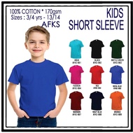 🔥HOT SALE🔥KID'S 100% cotton plain t-shirt (Royal Blue)/T-SHIRT KOSONG