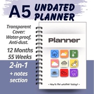 A5 Planner Book 2026 (Undated), Weekly Planner, Planner monthly, Planner book aesthetic 2026