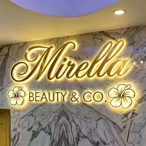 Custom LED Sign Backlit Luminous Business Logo Custom Wall Signage Led Letter for Beauty Nail SPA Sa