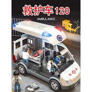 Large Ambulance Toy Simulation 120 Rescue Vehicle Fire First Ambulance Model Doctor Ambulance Scene 