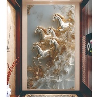 Horse motif wall paper, 3D horse wall paper, horse motif wall sticker, horse wall sticker, gold hors