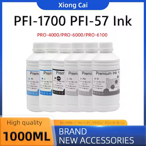 1000ML PFI-1700 PFI57 Waterproof Pigment Ink，For Canon Pro 520 540 540s 560s 2000 4000 6000 4000s 60