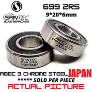 SPINTEC 699 2RS Japan Chrome Steel Rubber Sealed Bearings for Bike Pedal