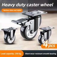 Heavy Duty 1-3" Caster Wheels | Polyurethane Swivel Casters with Brake for Cart Trolley