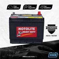 NW Beteri Motolite Battery NS70 Bateri Kereta 65D26R (MF) - 55AH - Car Battery - PROTON Perdana, Wir