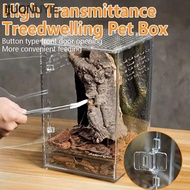 IJUONUYIE 1Pcs Reptile Feeding Box, Anti-Escape High Transparent Ecological Desert Landscaping Box, 