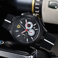 Pilota EVO Ferrari Classic Three Eyes Six Hands Stainless Steel Case Rubber Strap Men's Watch Rui Wa
