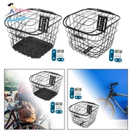[Whweight] Basket Bike Basket Front Rear Heavy Wire Basket Mountain Bike Basket for Hiking Camping Kid Folding Bikes