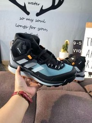 adidas Terrex Skychaser Tech Gore-Tex 黑綠色戶外防水徒步鞋 35-46碼
