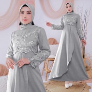 Baju Gamis Pesta Tile Mewah Maxy Tile Dada Kombinasi Mossrepe Brukat Mewah  Size M L Xl Gamis Remaja