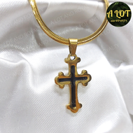 18k Gold Saudi Cross Necklace Fashionable for Men and Women Non Tarnish Cross Pendant Crucifix Necklace Snakechain Necklace Pawnable Gold Necklace Tala By Kyla TBK necklace Tiger Chain Cross Necklace for Men Kwintas for Men Ginto No Kupas