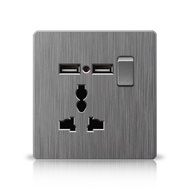 CB certification LEJIA modern lighting wall Grey dimmer switch paint panel 13A universal socket 3 pi