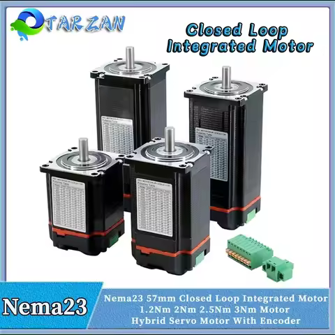 Nema23 57mm Closed Loop Integrated Motor Driver Kit All-in-one 1.2Nm/2Nm/2.5Nm/3Nm 8mm Hybrid Servo 