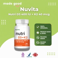Nuvita Vitamin D3 + K2 40mcg 30 tablet – Vitamin D3 K2 Supplement for Body Immune System
