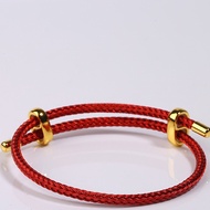 3mm Red Steel Wire Rope Sliding Pull Rope Character Buckle Rope Retractable Rope Bracelet Bracelet G