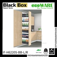 {The Hardware Lab}ecoWare x Black Box IF-H6220S-BB-L Tall Unit Pull Out Basket With Soft Closing Slide Black Series 6Lay