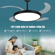 Ceiling Fan 42inch Hidden Blades 6 Wind Levels 3 Light Modes 96W LED