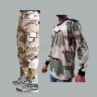 [Ready Stock] Setelan Loreng Army Gurun Teluk Celana Panjang Cargo