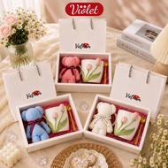 Tulip Ceramic Cup Gift Set with Bear Gift Towel - Meaningful High Quality Gift Box | Birthday Gift, 