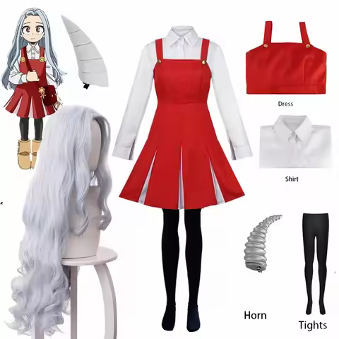 Anime Boku no My Hero Academia Season 4 Eri Cosplay Costume Uniform Dress Halloween Costume Wig Horn
