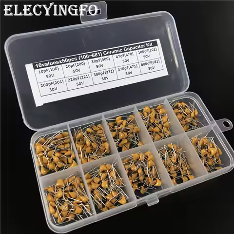 Multilayer/Monolithic Ceramic Capacitor kit 50V 10pF~680pF (100~681) P=5.08 10Valuesx50 Total 500pcs